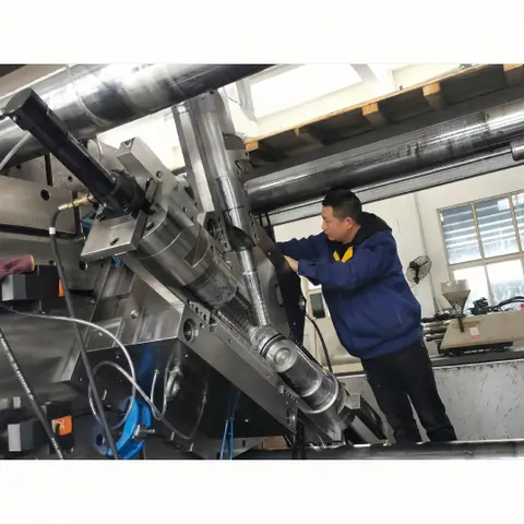 Pipe fitting mold trial checked at the molding machine