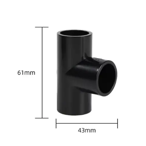 Finished PVC tee pipe fitting after branch and seal inspection